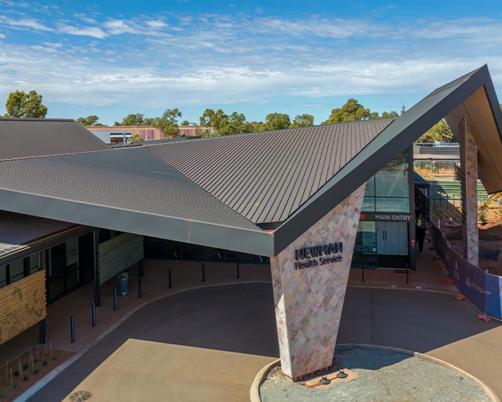 Newman Health Service project featuring Fielders contemporary steel roofing and walling.