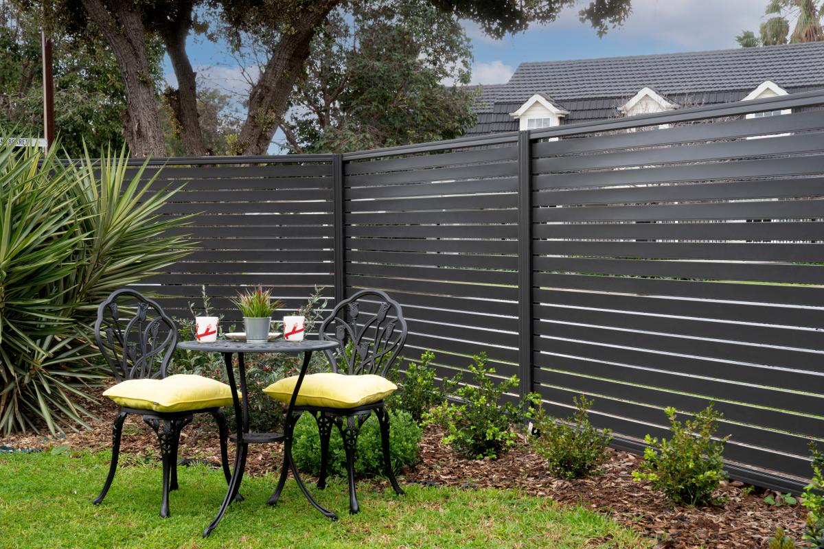 Fielders Slat Screening used as fencing for an Australian home 