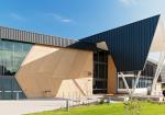 Contemporary architectural facade using Fielders Finesse® COLORBOND® steel cladding.