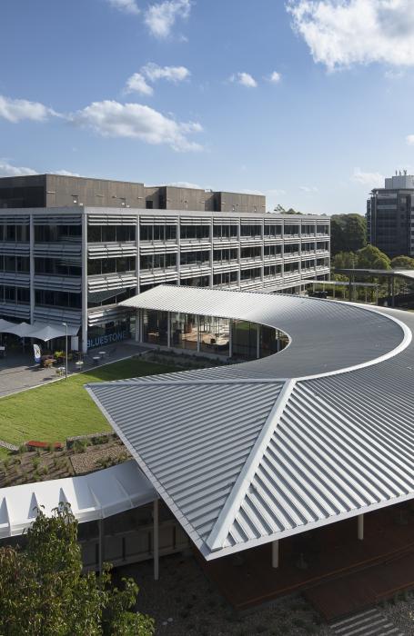 O Pavillion Optus Campus with Fielders Freeform used on their entire roof