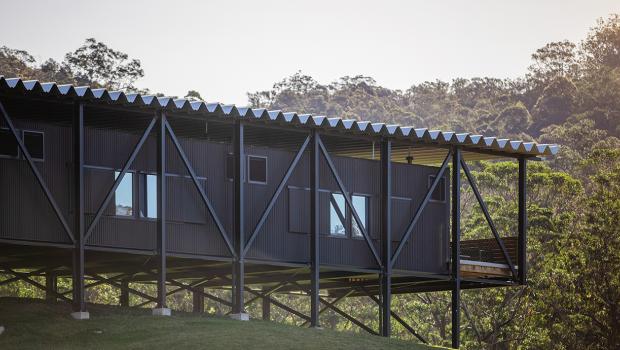 Iconic commercial roofing featuring ARAMAX® COLORBOND® steel profile at Bundanon Art Museum.