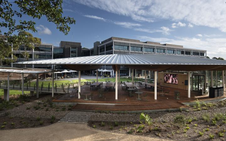 O Pavillion Optus Campus with Fielders Freeform used on their entire roof 
