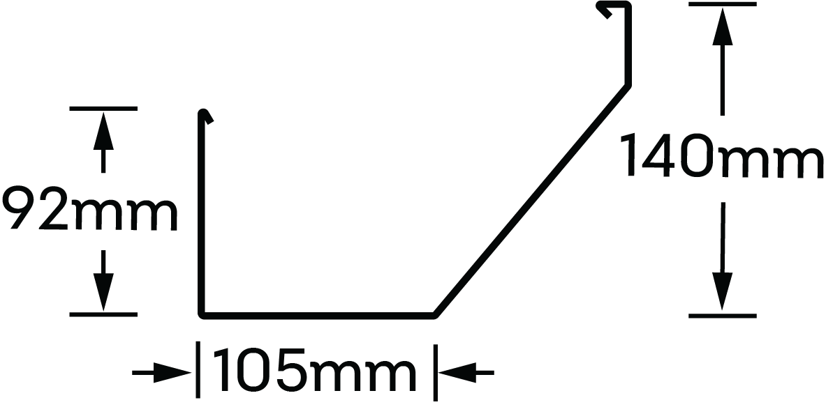 Urbis Gutter line drawing 